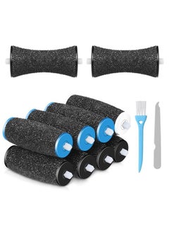 10PCS Pedi Replacement Rollers ​Compatible with Amope Pedi Perfect Electronic Foot File, with 2 Curved& 4 Extra Coarse& 3 Regular& 1 Soft, for Foot Scrubber Callus Remover, Ped Egg Powerball