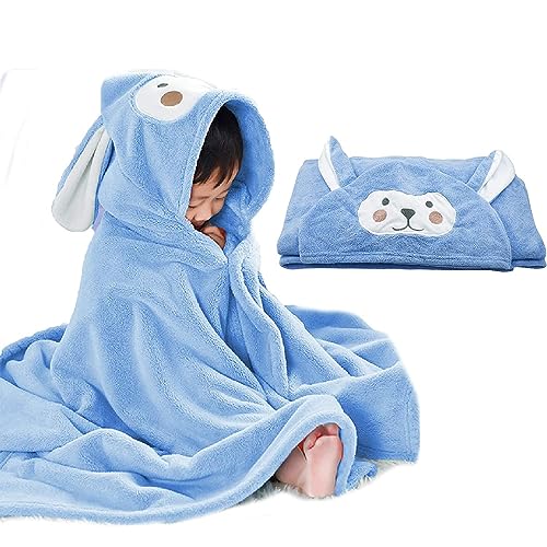 ROMASA Baby Bath Towel Hooded Ultra Soft Towel Highly Absorbent Bathrobe Blanket Toddlers Shower Gifts for Boys Girls275 x 55 Blue