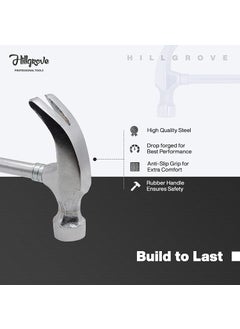 Hillgrove Hillgrove Hammer Straight Rip Claw with Smooth Face Shock Reduction Grip Curved Claw Hammer 043 kg  - Image 3
