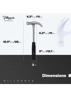 Hillgrove Hillgrove Hammer Straight Rip Claw with Smooth Face Shock Reduction Grip Curved Claw Hammer 043 kg  - Image 4
