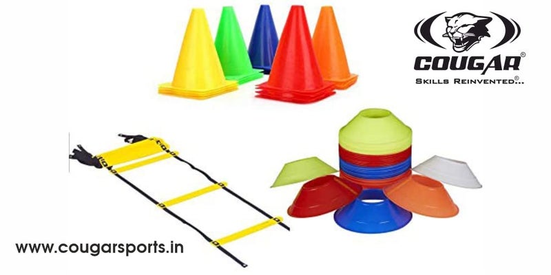 Cougar COUGAR Cone Marker Cone Marker Set 9 Inch Cones Pack 6 20 Space Markers and 8 Meter Ladder Agility Combos Agility Training Equipment - Image 5