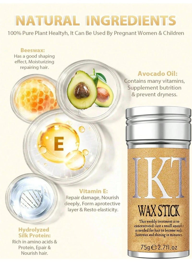 اي كي تي عصا شمع تثبيت وترتيب الشعر – واكس ستيك لتهذيب الشعر المتطاير وتنعيم الباروكات بدون دهون - Image 2