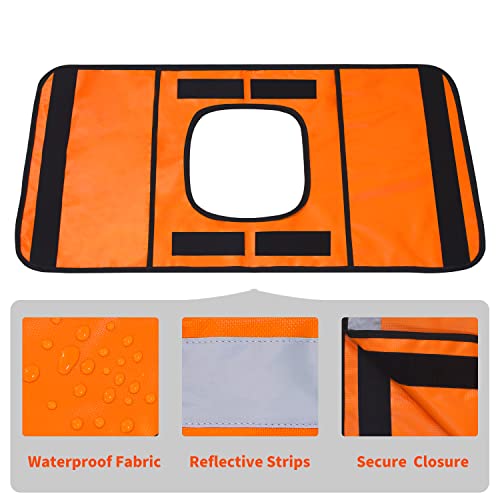 UCEDER Winch Cable Damper Heavy Duty Vinyl Construction Car Off-Road Safety Cable Recovery Dampener Blanket with Reflective Strips(Orange,1) - Image 3