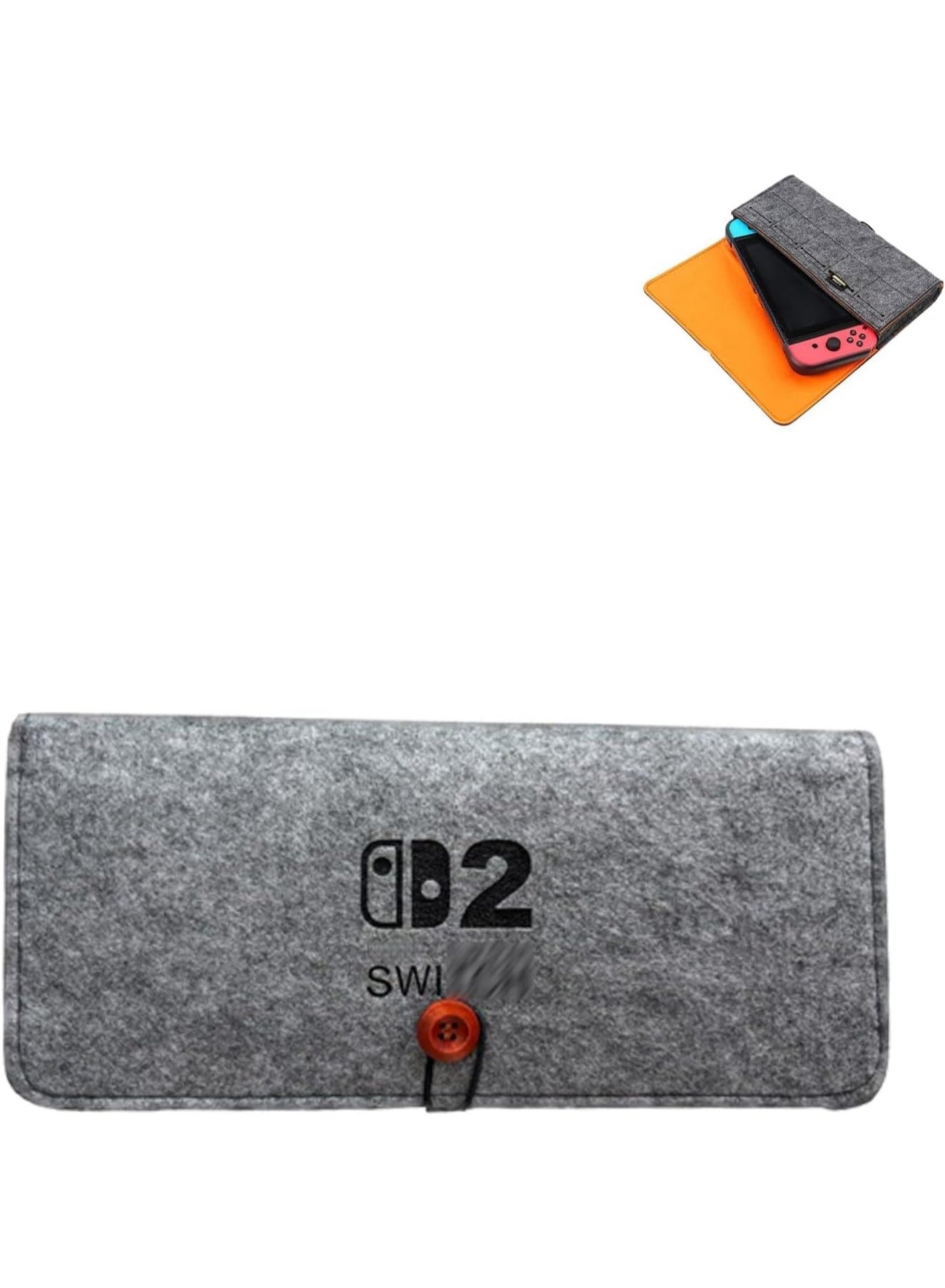 Case for Switch 2, Protective Felt Case, Slim Travel Pouch and Electronics Accessories Organizer, Shock & Drop Resistant Carrying Bag for Nintendo Switch 2, Portable Dark Gray Storage Sleeve