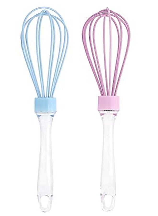MobFest® 2 Pcs Large Silicone Egg Whisk Acrylic Handle Balloon Whisk Egg Beater Silicone Baking Whisk Kitchen Tool, 12 Inch, Multicolor - Image 1