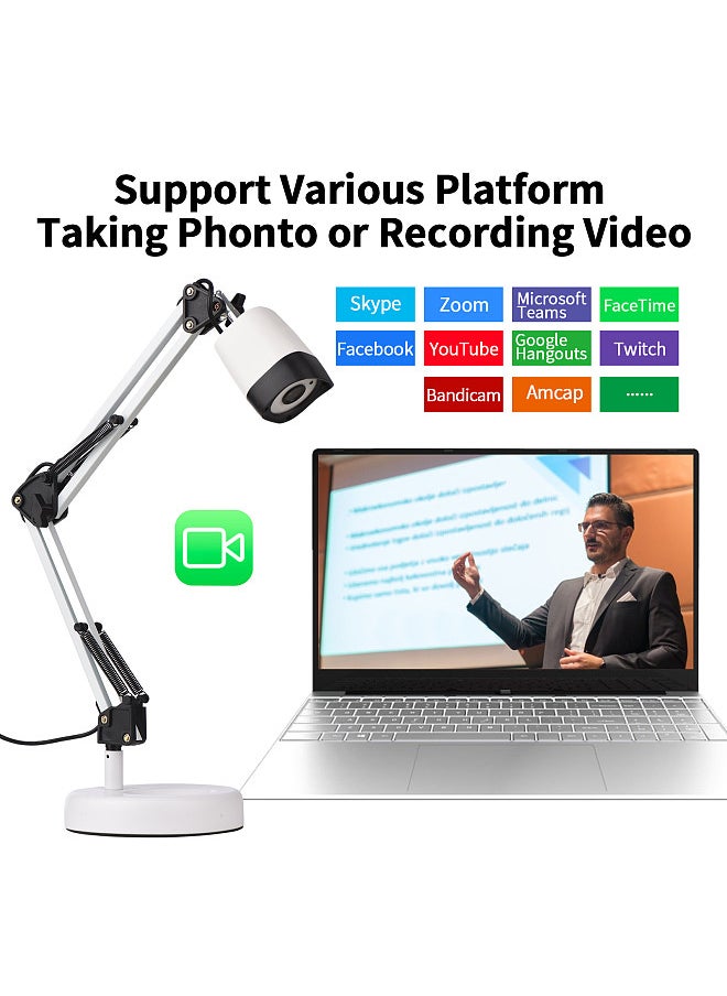 Generic - 2 in 1 Document Scanner Camera & Webcam with Auto-Focus and LED Supplemental Light 8 Mega-pixel HD High-Definition A3 Scan Size for Live Demo Online Teaching Distance Education and Web Conferencing - Image 1