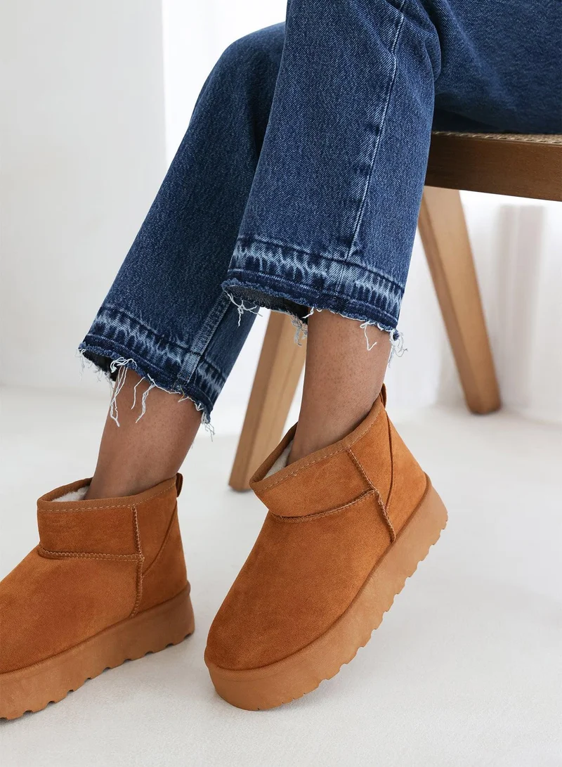 Where's That From 'Calla' Flatform Fur Lining Ankle Boot
