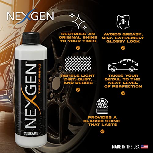 Nexgen Tire Dressing — Water Based Tire Protector — Easily Remove Dirt and Restore Original Shine - H20 Based - 1 Gallon - Image 2