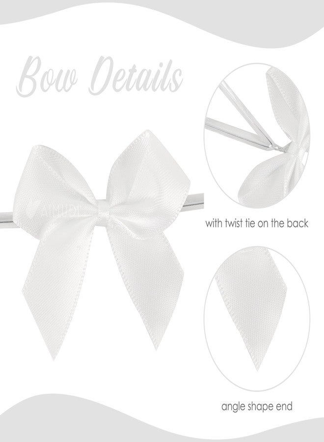 AIMUDI White Satin Bows 2" Satin Bow for Gift Wrapping Small Bows with Twist Ties Premade Ribbon Bow for Crafts Cake Pop Treat Bags Wedding Bridal Shower Birthday Party Decoration, 50 PCs - Image 4