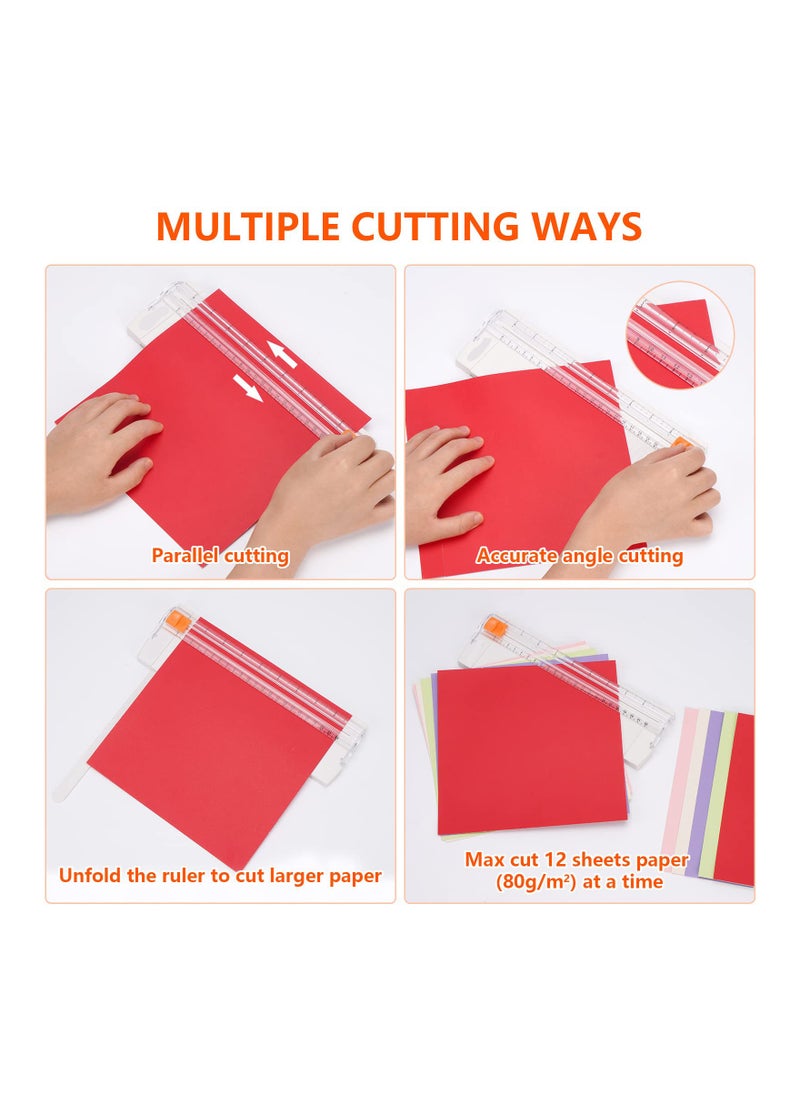 SYOSI - Small Paper Cutter, for Cardstock, Portable Cutter Trimmer A4 A5 Craft Guillotine Paper Trimmer Scrapbooking Tool for Paper Label Card, Craft Paper and Photos Standard Cutting DIY Scrapbook Crafts - Image 1