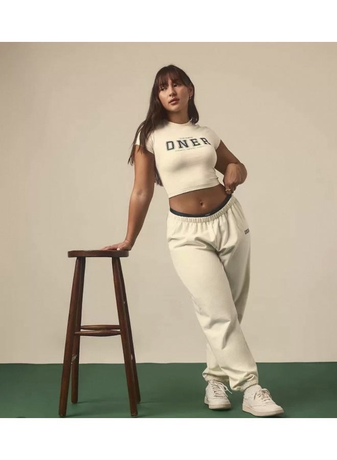 Oner Crew Neck Short Sleeve Letter Print T-Shirt - Stylish and Versatile - Image 2