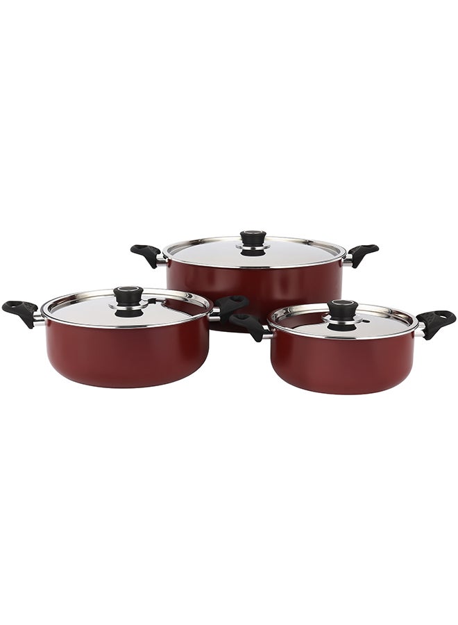Royalford 6 Piece Granite Coating Aluminum Casserole Set | Non-Stick, Strong Body, Non-Stick Coating Interior, Bakelite Handle, Compatible with Hotplate, Induction, Ceramic and Gas | Ideal for Kitchen Cookware, Pots and Pans, Home Cooking | RF12666 22 x 10cm - Image 1