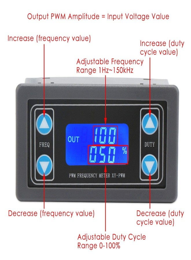 DROK Signal Generator, DC 3.3-30V Function Generator 5-30mA LCD Display PWM Pulse Frequency Duty Cycle Rectangular Wave Square Wave Signal Generator - Image 2
