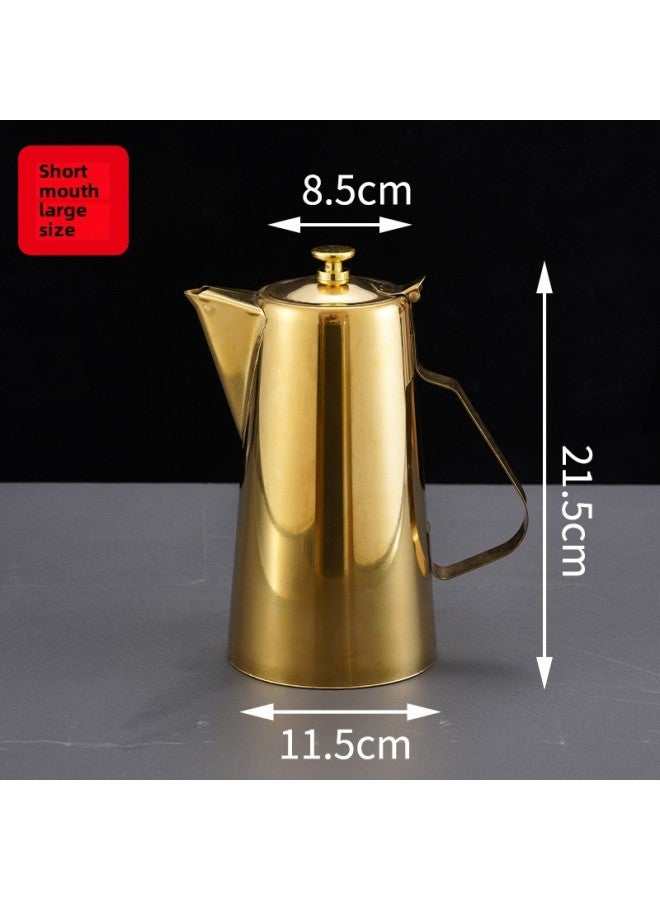 Thickened Stainless Steel Cold Water Kettle For Restaurant And Hotel Large Capacity Hot Pot With Soup Pot For Restaurant And Tea Pot-Capacity:2.0l Extra Thick Short Spout Pot - Image 1
