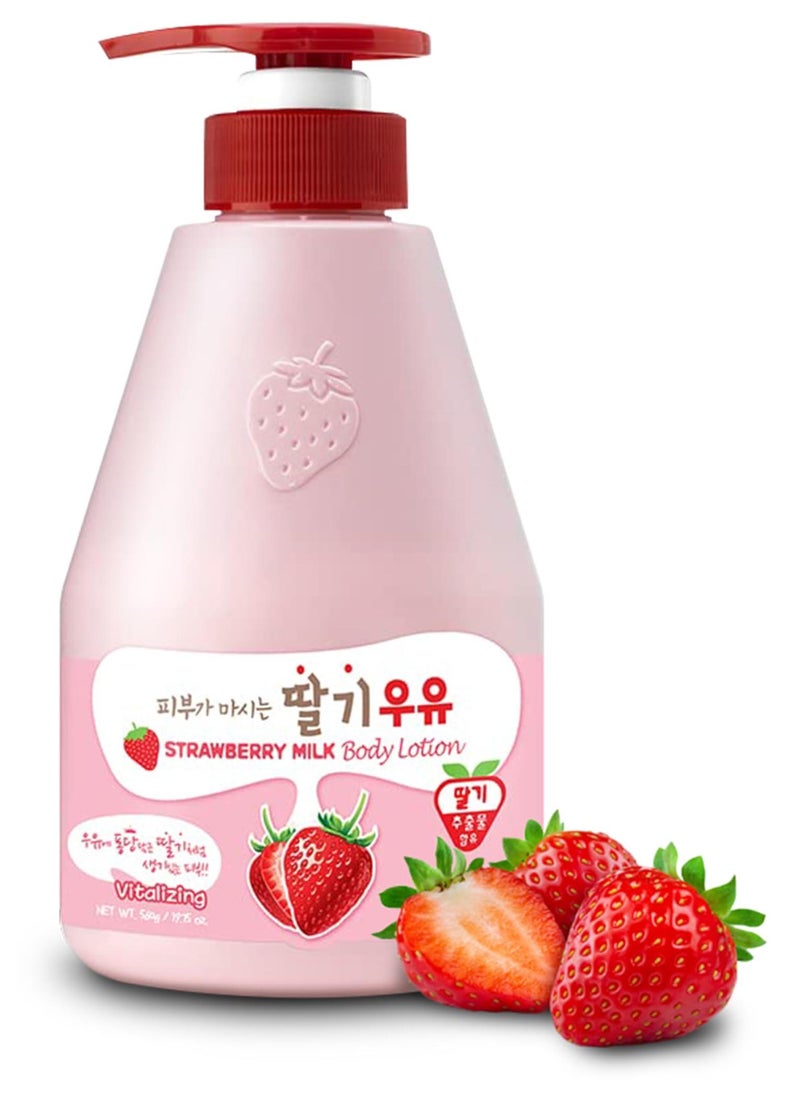 WELCOS KWAILNARA Strawberry Milk Body Lotion  Deeply Hydrating  Lightweight Korean Body Lotion 560 g  1975 Fl Oz
