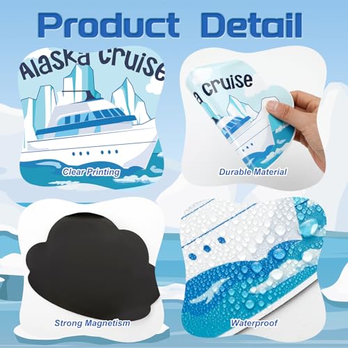 Konohan 25 Pcs Alaskan Themed Fridge Magnetic Stickers Alaska Cruise Door Magnet Car Ship Magnetic Stickers Whale Sea Lion Seal Reindeer Refrigerator Magnet for Door Cruise Party Decor - Image 5