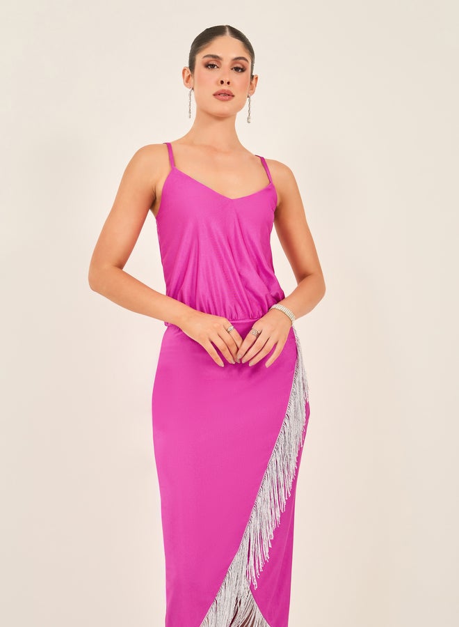 Styli Fringe Detail Dress  - Image 3