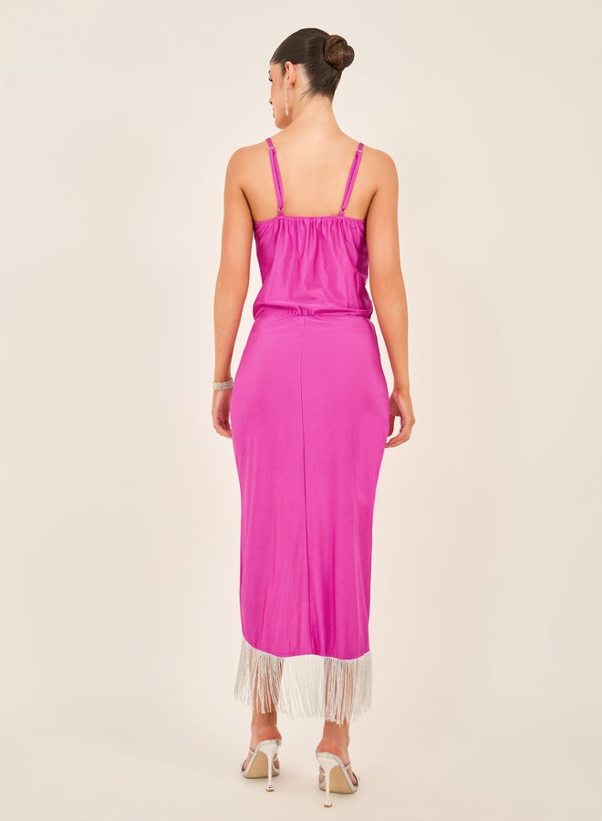 Styli Fringe Detail Dress  - Image 5