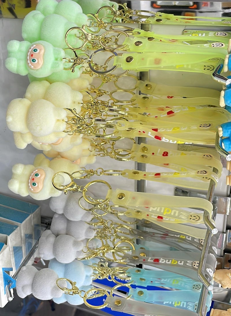 LABUBU Keychain For Women And Girls, Cute Labubu Doll Wristlet Accessories For Backpack Handbag Car Keys - Image 3