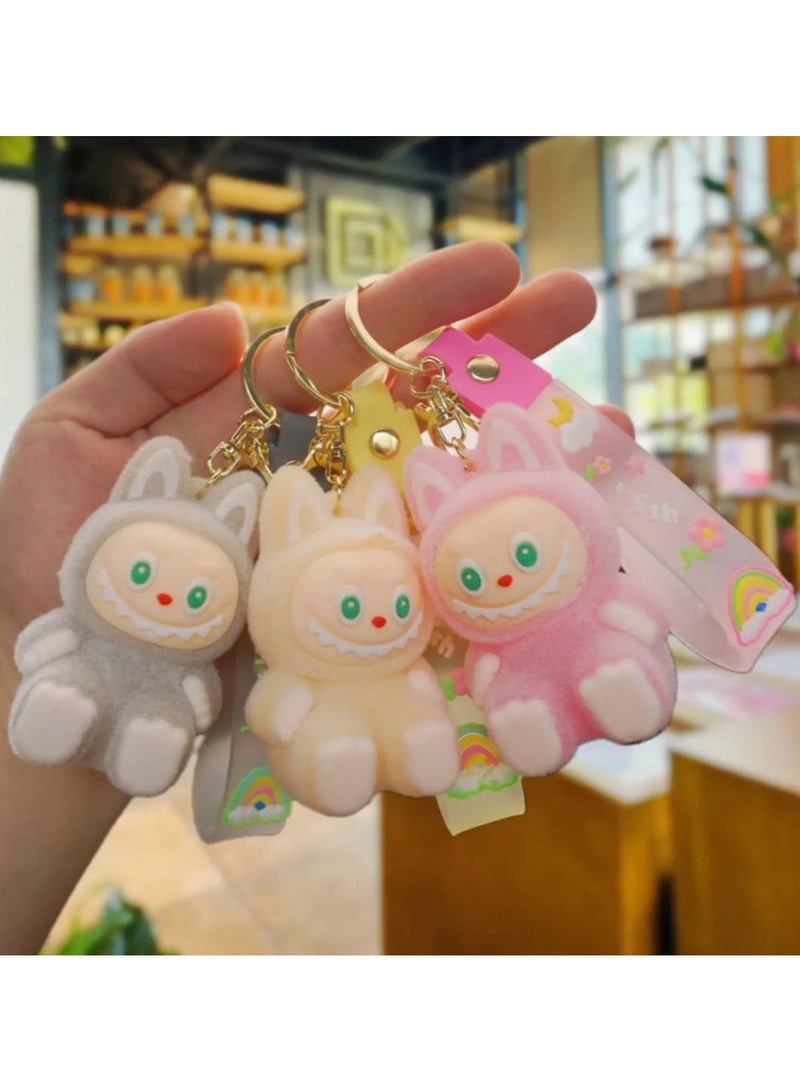 LABUBU Keychain For Women And Girls, Cute Labubu Doll Wristlet Accessories For Backpack Handbag Car Keys - Image 4