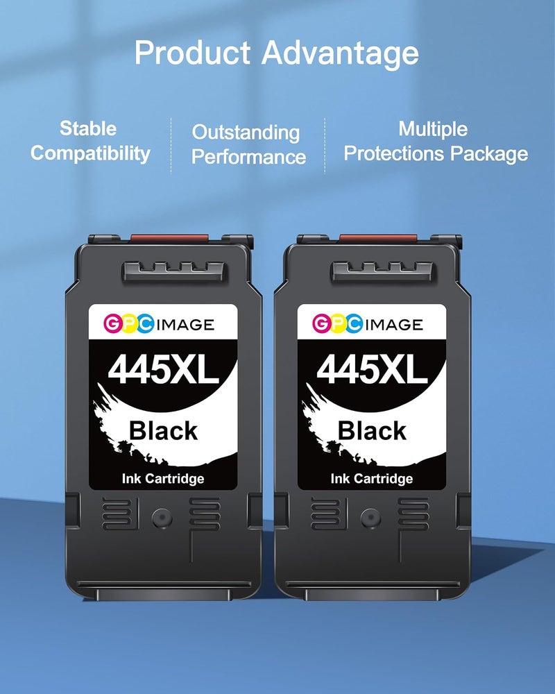 GPC Image PG-445XL Black Ink Cartridges High Yied Replacement for 445XL 445 PG-445 PG-445XL Works with PIXMA MG2440 MG2540 MG2940 IP2840 Printers (2 Black) - Image 4