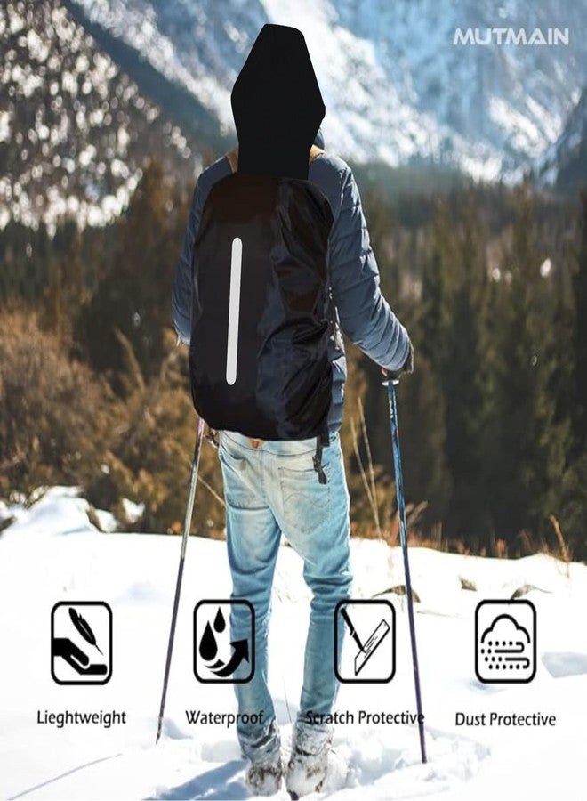 MUTMAIN Reflective Hood Bag Cover Waterproof 25L to 35L PU Coated Rain Cover for Backpack with Buckle & Storage Pouch Dust Proof School Bag, Laptop Bag, Office Bag Cover - Image 3
