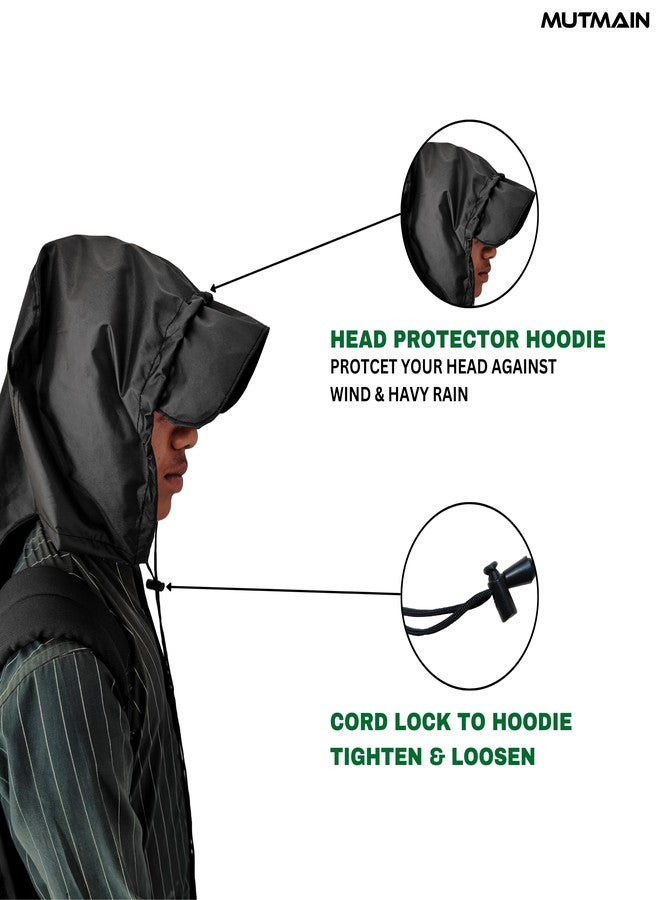 MUTMAIN Reflective Hood Bag Cover Waterproof 25L to 35L PU Coated Rain Cover for Backpack with Buckle & Storage Pouch Dust Proof School Bag, Laptop Bag, Office Bag Cover - Image 4