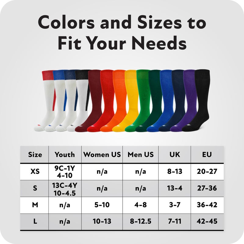 Sof Sole Baseball/Softball Over-the-Calf Team Athletic Performance Socks (2 Pair), Small, Red - Image 5