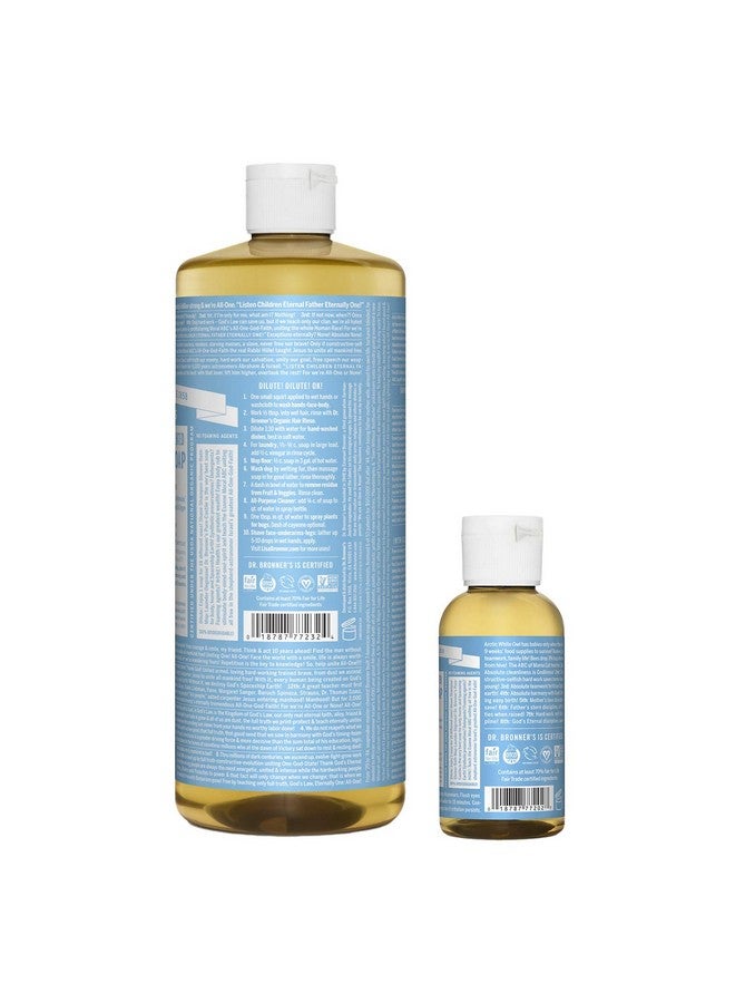 Dr. Bronner's Dr. Bronner’S Pure-Castile Liquid Soap - Baby Unscented Bundle. 32 Oz. Bottle And 2 Oz. Travel Bottle - Image 2