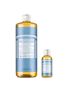 Dr. Bronner's Dr. Bronner’S Pure-Castile Liquid Soap - Baby Unscented Bundle. 32 Oz. Bottle And 2 Oz. Travel Bottle  - Image 1