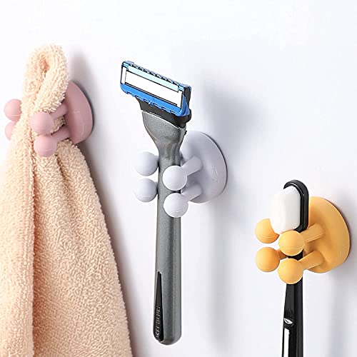 Defrko Silicone Toothbrush Holders - 4 Pcs Razor Hooks Adhesive Wall Mounted for Hanging Towel Key Plug Cable, Utility Decor Stick to Dorm Room Essentials Function for Kitchen Bathroom Home Office - Image 5