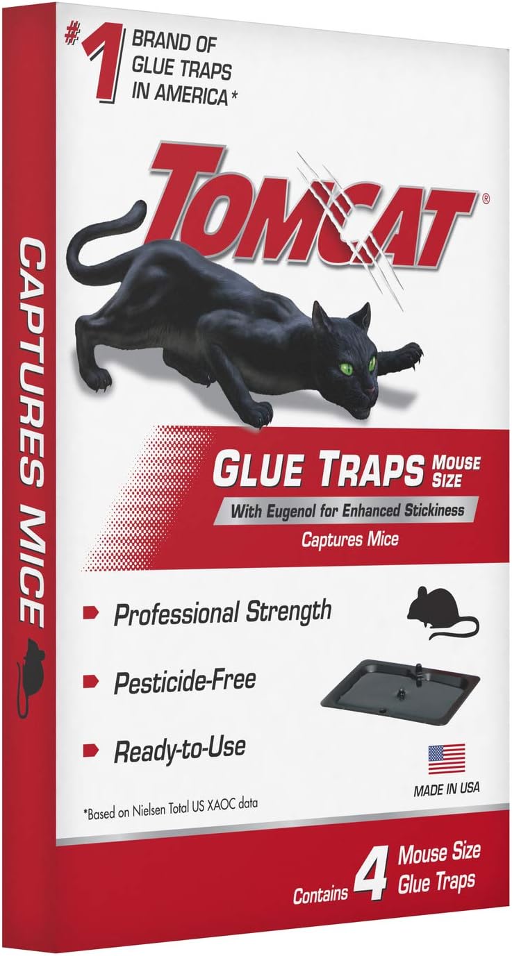 TOMCAT Mouse Trap with Immediate Grip Glue for Mice, Cockroaches, and Spiders, Ready-to-Use, 4-Pack (16 Glue Traps) - Image 5