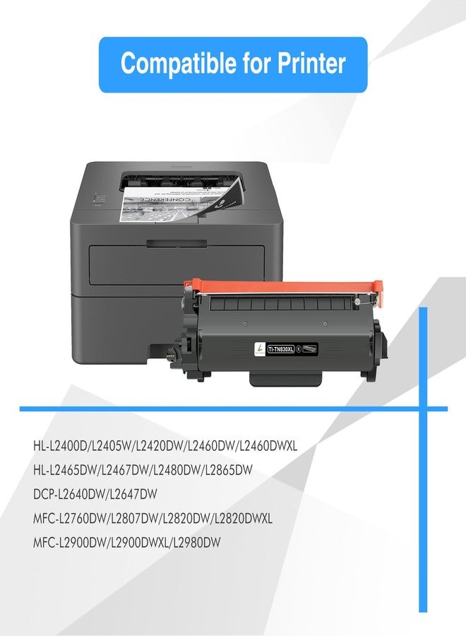 TRUE IMAGE TN830 TN830XL Toner for Brother Printer DCP-L2640DW HL-L2460DW Replacement for Brother TN830XL TN830 XL/V/R TN 830 XL Toner Cartridge with MFC-L2820DW HL-L2405W HL-L2420DW Printer High Yield (2 Black) - Image 2