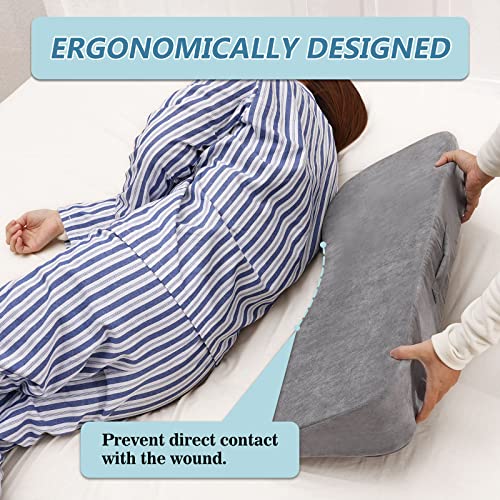 TANYOO Long Wedges for Bed Positioning Pillow for After Surgery Curved Shaped Medical Wedge Pillows for Seniors to Prevent Bed Sore and Improve Healing Process No-Slip Bottom Height 5 Inch - Image 2