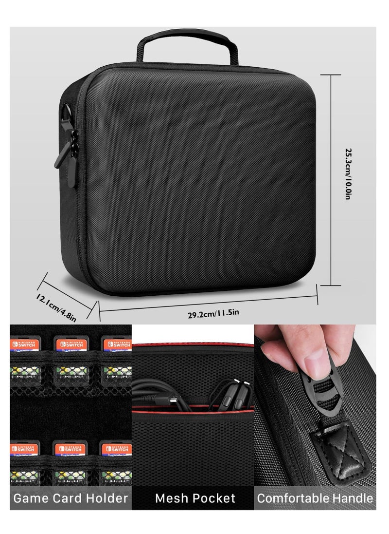 TRASSLE Switch Case Compatible with Nintendo Switch and Switch OLED Model, with 21 Game Cards Storage, Portable Full Protection Travel Case for Switch Accessories, Black  - Image 5