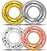 POZA 4Pack Kids Inflatable Pool Floats Sparkly ConfettiFilled Glitter Pool Float Rings Cute Pool Floats in Pearl Silver Rose Gold and Gold Floating Tube Swim Rings for Pool Beach Lake 23 Inch - Image 3