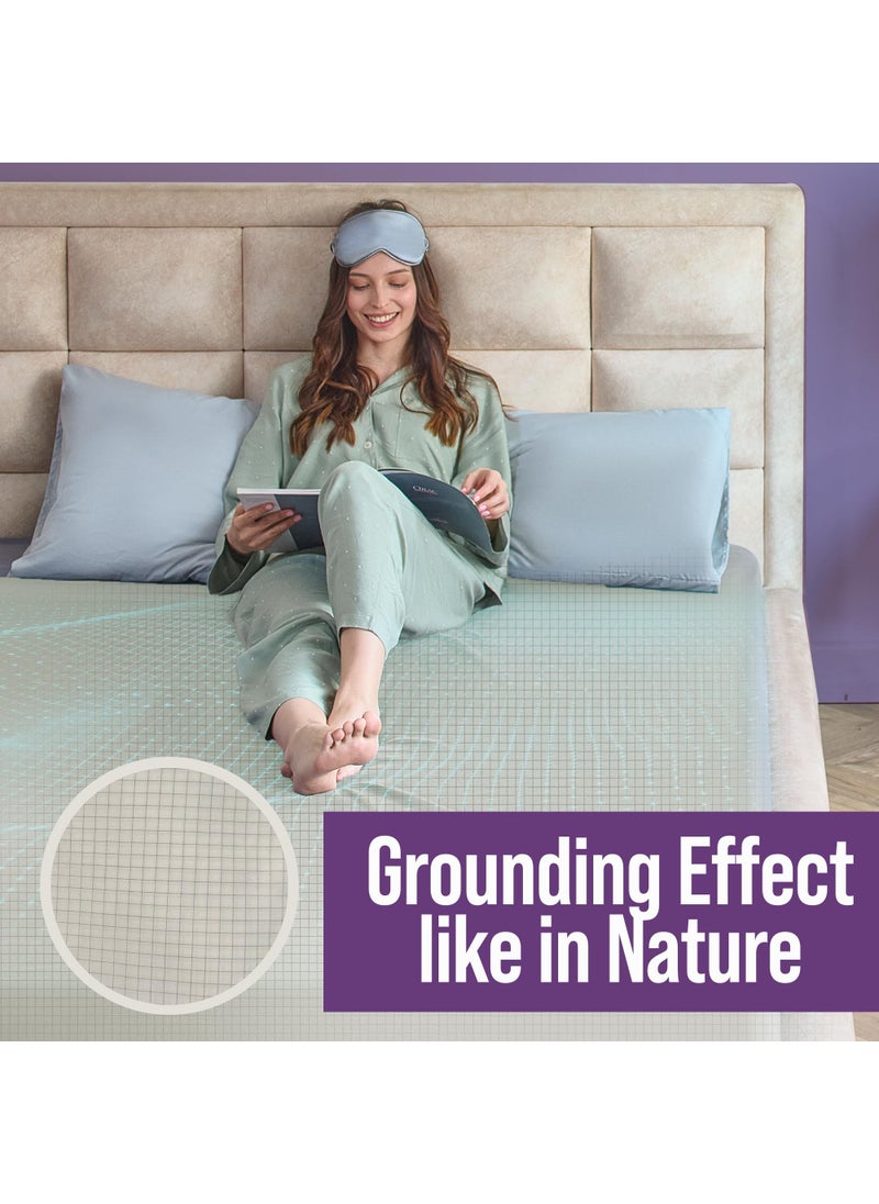 ECOHEAL Earth Grounding Fitted Sheet Twin Size with 12% Silver Fiber & 4% Silk & 84% Organic Cotton - Beige - Soft Earth Grounding Well Bed Sheets - Grounded Conductive Bed Sheets for Better Sleep  - Image 4