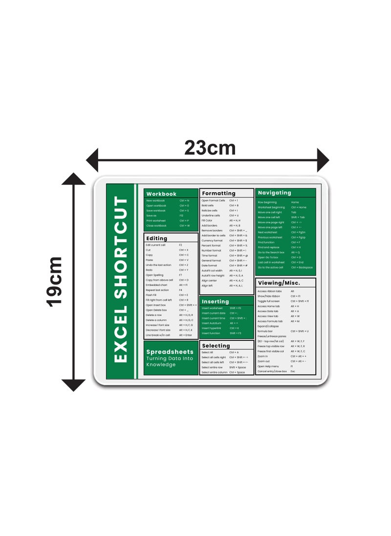 PRINTSHOP4ME - Excel Shortcut Printed Mousepad - Gift for Accountant - Employees - Dad - Coworkers - Colleagues - Friends and Family - Mousepad for Printed Excel Cheat Sheet - Image 1