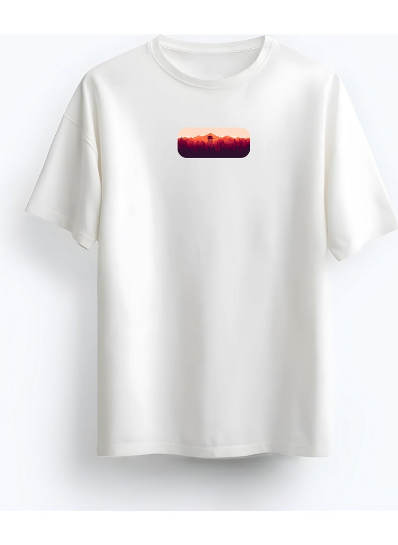 Alex Rosen Oversize Crew Neck Printed Short Sleeve White T-Shirt  - Image 1