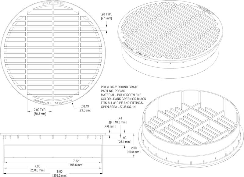 Polylok 8" Pipe Grate (Green) - Image 2