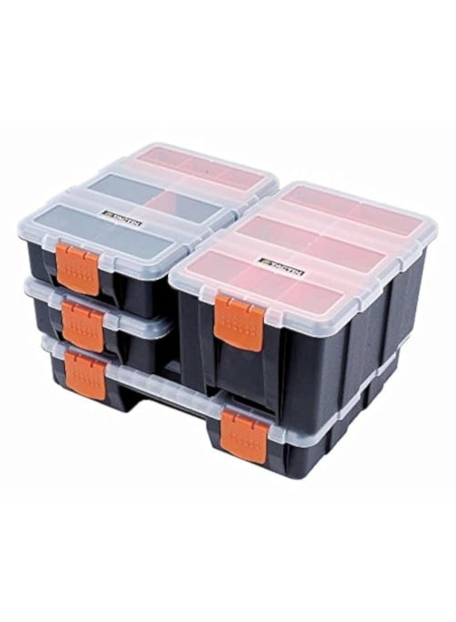 تاكتيكس طقم منظم أدوات بلاستيكي 4 في 1 أسود وبرتقالي 17.4 × 22.8 × 29 سم 320020 - Image 1