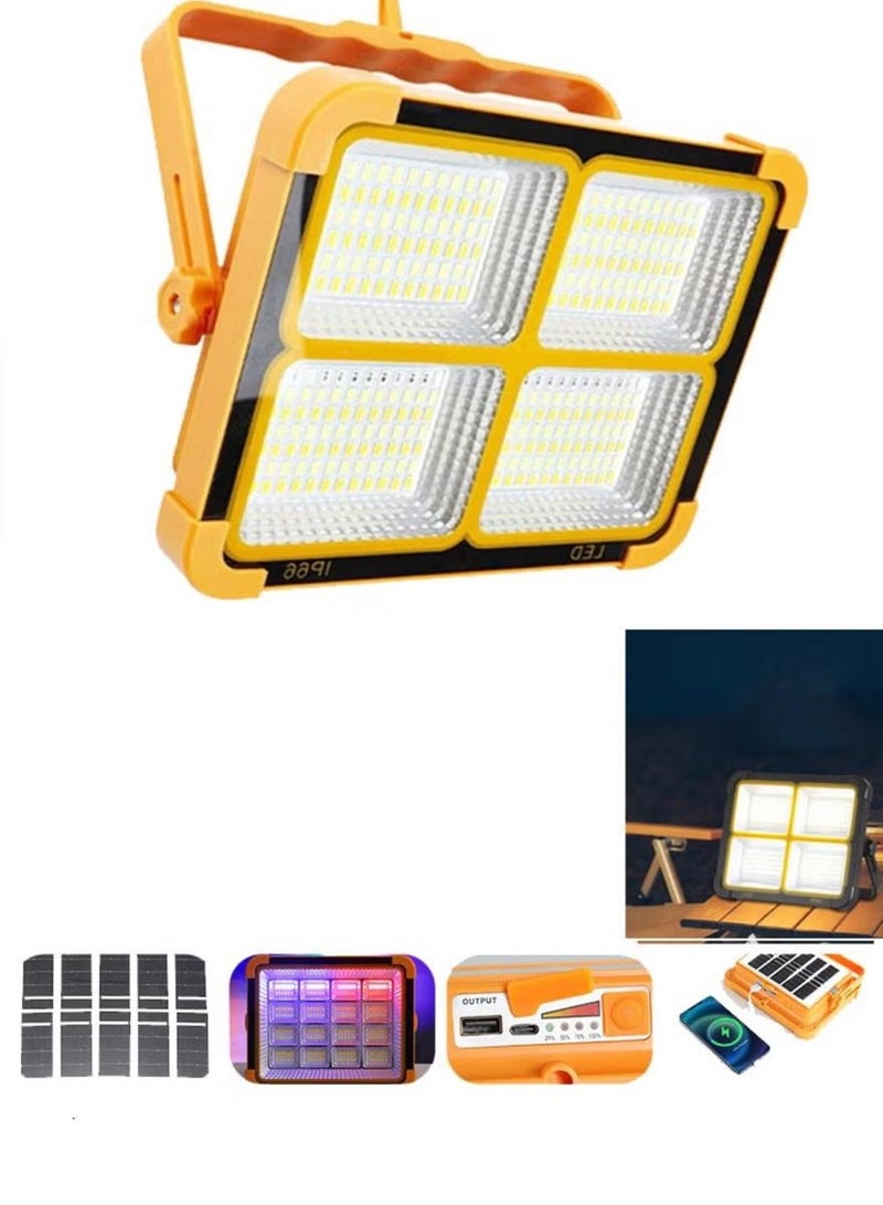 Generic LED Work Light Solar Rechargeable Power Bank Portable Ultra Bright Floodlight Waterproof Wireless Light Floor Standing Hang for Power Outages Emergency Work Light Outdoor Camping - Image 5