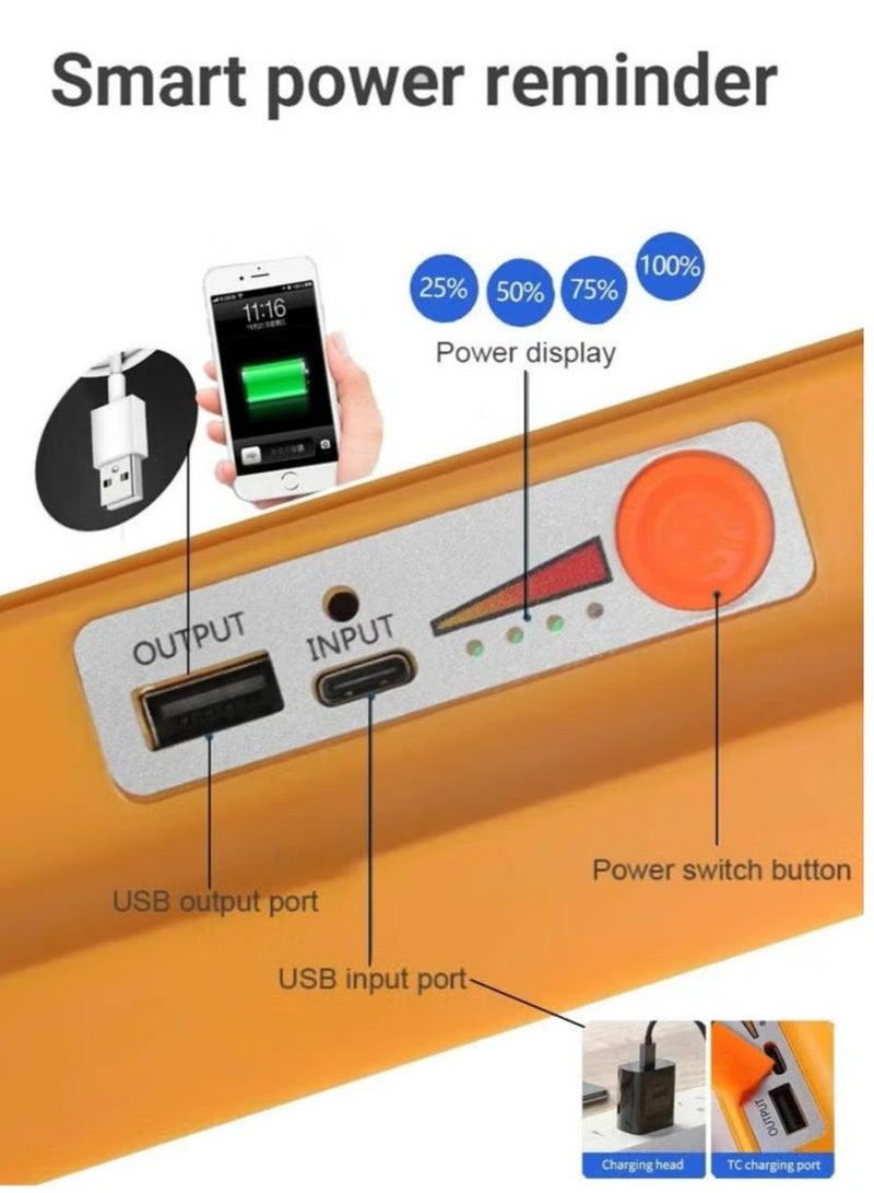 Generic LED Work Light Solar Rechargeable Power Bank Portable Ultra Bright Floodlight Waterproof Wireless Light Floor Standing Hang for Power Outages Emergency Work Light Outdoor Camping - Image 4