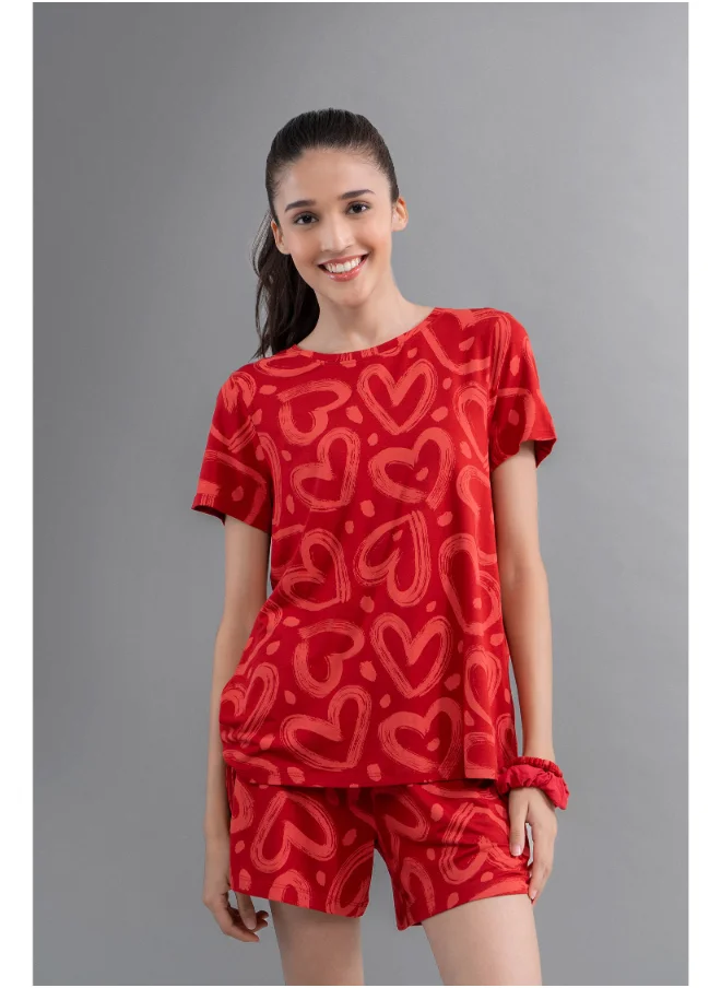 نسيسير Lovestruck Hearts Red Tee