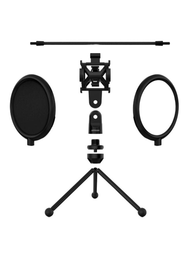 NIBEMINENT Pop Filter Studio Microphone Mic With Tripod Stand I3932zxc Black - Image 2