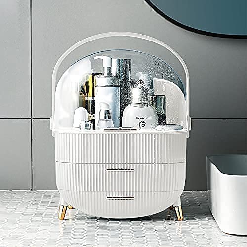 Ritmo Cosmetic Organizer Makeup Storage Box Desktop Organizer 2 Drawer Storage Box Dustproof And Waterproof Jewelry Organizer Box (Color : White) - Image 2