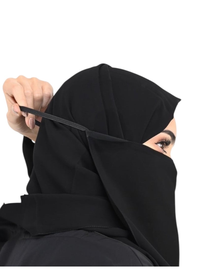 2 pieces elastic head litham, face litham, nose and mouth litham, women's litham, lithamah, niqab with litham, niqab with litham, women's mask, nose and mouth mask, elastic face cover, comfortable lithmah, daily litham, lightweight litham, practical litham, niqab with elastic, free size litham, travel litham, prayer litham, summer litham.