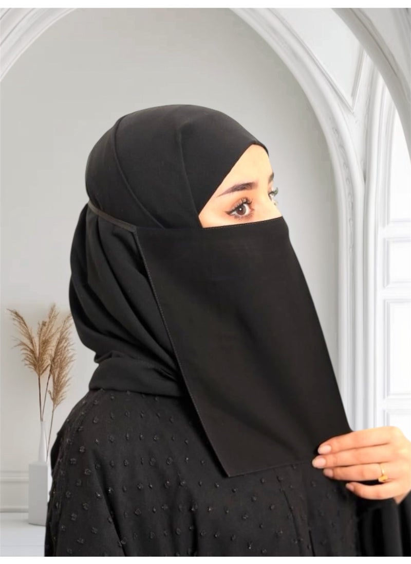 2 pieces elastic head litham, face litham, nose and mouth litham, women's litham, lithamah, niqab with litham, niqab with litham, women's mask, nose and mouth mask, elastic face cover, comfortable lithmah, daily litham, lightweight litham, practical litham, niqab with elastic, free size litham, travel litham, prayer litham, summer litham.