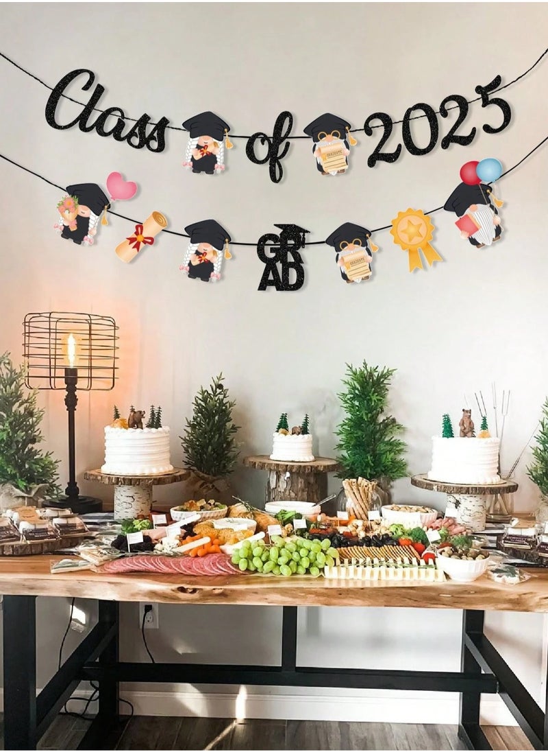Generic - Graduation decoration banner with different designs containing the year numbers and a graduation cap to add a special touch to your graduation party - Image 1