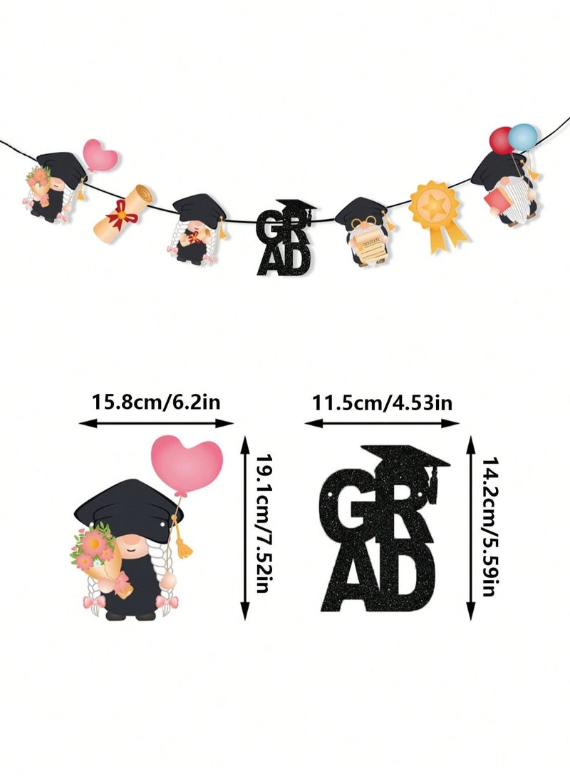 Generic - Graduation decoration banner with different designs containing the year numbers and a graduation cap to add a special touch to your graduation party - Image 1